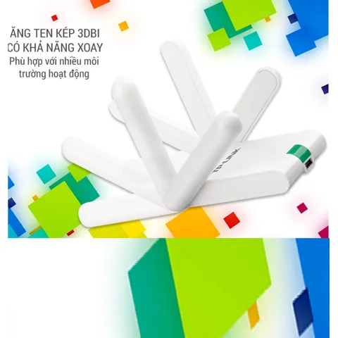 Thiết bị thu sóng Wifi TP-LINK USB TL-WN 822N - Tốc độ 300Mbps, Bảo mật WPA/WPA2, Hỗ trợ cài đặt dễ dàng, Thiết kế gọn nhẹ, Bảo hành 24 tháng chính hãng