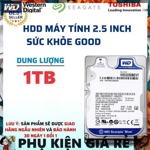 Ổ Cứng HDD 2.5 inch 500GB/1TB Tháo Máy Tốt - SATA III - Bảo Hành 1 Đổi 1, Phụ Kiện Lưu Trữ Laptop PC Giá Rẻ