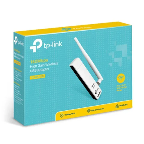 Thiết bị thu sóng Wifi TP-LINK USB TL-WN722N - Tốc độ 150Mbps, Bảo mật WPA/WPA2, Cài đặt dễ dàng, Nhỏ gọn, Chính hãng 24T