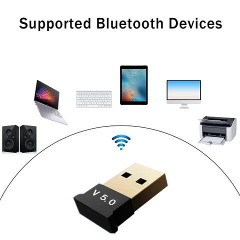 USB Bluetooth Dongle 5.0 - Bộ thu phát Bluetooth cho Máy Tính Bàn và Laptop - Kết Nối Không Dây Ổn Định, Bảo Hành 3 Tháng