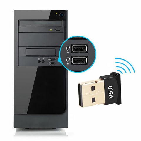 USB Bluetooth Dongle 5.0 - Bộ thu phát Bluetooth cho Máy Tính Bàn và Laptop - Kết Nối Không Dây Ổn Định, Bảo Hành 3 Tháng