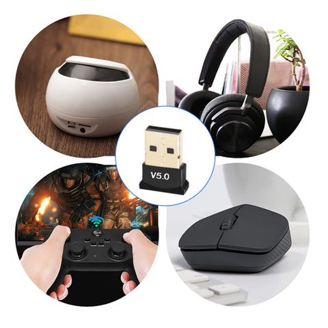 USB Bluetooth Dongle 5.0 - Bộ thu phát Bluetooth cho Máy Tính Bàn và Laptop - Kết Nối Không Dây Ổn Định, Bảo Hành 3 Tháng
