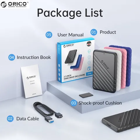 Hộp Đựng Ổ Cứng Orico 25PW1-U3 2.5 inch USB 3.0 - Tốc Độ 5Gbps, Hỗ Trợ Lên Tới 6TB, Thiết Kế Chống Trượt, Dễ Dàng Sử Dụng