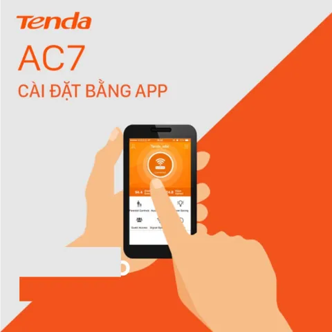 Router Wifi Tenda AC7 AC1200M Băng Tần Kép 2.4G/5G, 5 Anten 6dBi - Tốc Độ 1167Mbps, Phủ Sóng Mạnh Mẽ, Hỗ Trợ Nhiều Thiết Bị