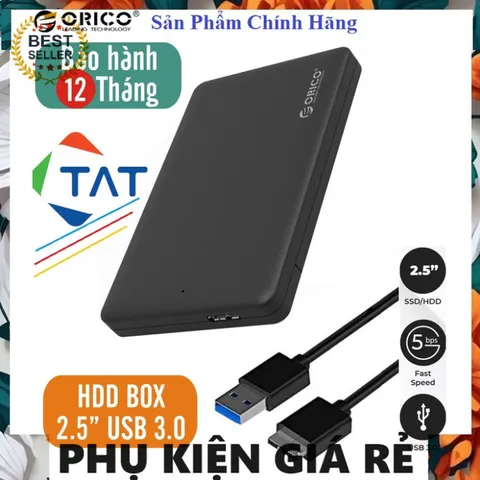 HDD Box ORICO 2.5 inch 2577U3 USB 3.0 - Chuyển đổi HDD/SSD thành ổ cứng di động, Chính hãng, Bảo hành 12 tháng