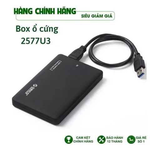 HDD Box ORICO 2.5 inch 2577U3 USB 3.0 - Chuyển đổi HDD/SSD thành ổ cứng di động, Chính hãng, Bảo hành 12 tháng