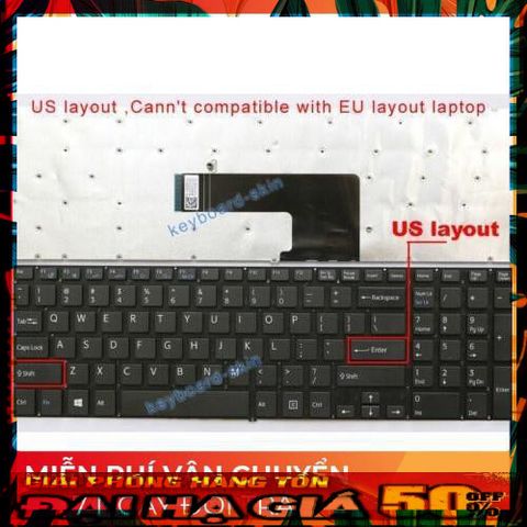 Bàn phím laptop Sony SVF152C29W SVF1521DSGB SVF1521DSGW - Phụ kiện chính hãng, giá rẻ, chất lượng cao