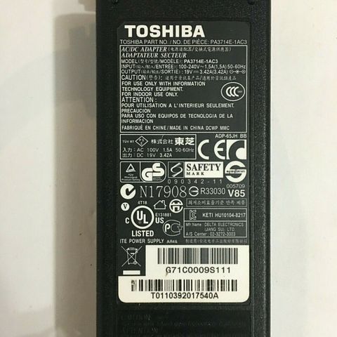 Sạc Laptop Toshiba Chính Hãng 19V - 3.42A - 65W, Phụ Kiện Giá Rẻ, Giao Hàng Đúng Đơn