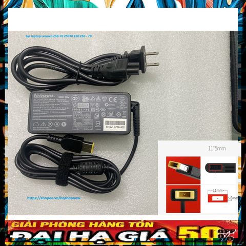 Sạc Laptop Chính Hãng Lenovo Z50-70 Z5070 20V 3.25A 65W Chân Vuông USB - Sạc Zin An Toàn và Đáng Tin Cậy