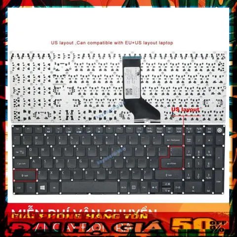 Bàn phím Laptop Acer Aspire V5-591/V5-591G-54EK - Phụ kiện chính hãng, chất lượng cao, giá rẻ, giao đúng đơn hàng