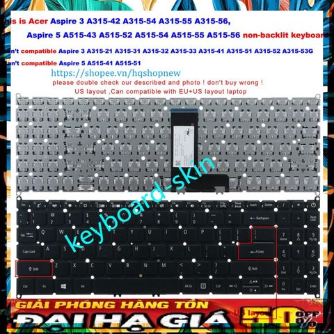 Bàn Phím Laptop Acer Aspire 5 A515-43/52/52G/54/54G/55/56 - Phụ Kiện Chất Lượng Cao Cho Laptop Acer