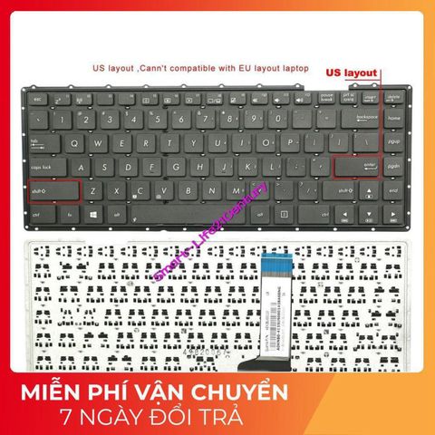 Bàn phím laptop Asus F454L/F454LA/F454LD/F454LF/F454LJ - Chính hãng, Phụ kiện chất lượng cao cho máy tính xách tay