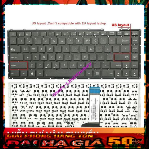 Bàn phím laptop Asus K450/K450C/K450CA/K450CC/K450L - Phụ kiện chất lượng cho thiết bị số, Giao đúng hàng, Bảo hành tốt