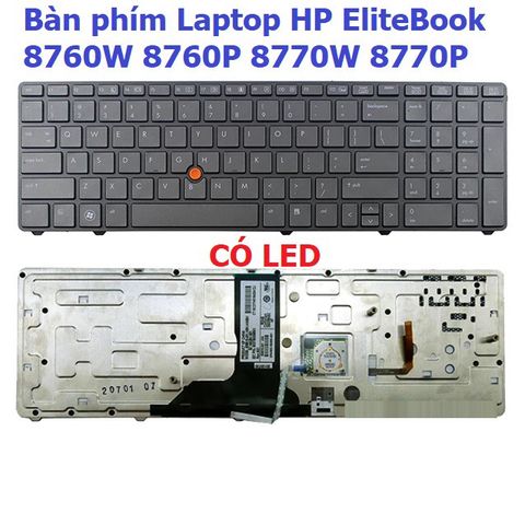 Bàn phím Laptop HP Elitebook 8760w 8760p 8770w 8770p - Phụ kiện chính hãng, chất lượng cao, gõ nhạy, độ bền cao