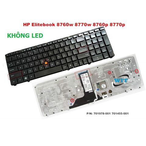 Bàn phím Laptop HP Elitebook 8760w 8760p 8770w 8770p - Phụ kiện chính hãng, chất lượng cao, gõ nhạy, độ bền cao