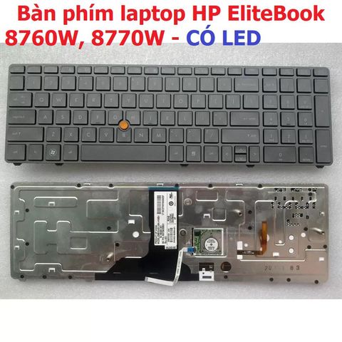 Bàn phím Laptop HP Elitebook 8760w 8760p 8770w 8770p - Phụ kiện chính hãng, chất lượng cao, gõ nhạy, độ bền cao