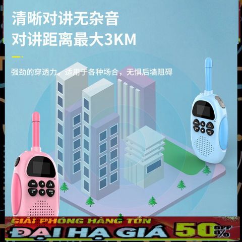 Bộ đàm trẻ em kết nối phạm vi 3km - Đàm thoại chất lượng cao, dễ sử dụng, hoàn hảo cho đi chơi và bảo vệ bé yêu.