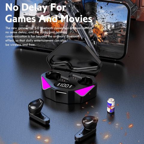 Tai Nghe Gaming Không Dây X15 Bluetooth 5.1 - Âm Thanh HIFI, Kháng Nước IPX5, Cảm Biến Chạm, LED RGB - Thiết Kế Thể Thao, Pin Bền