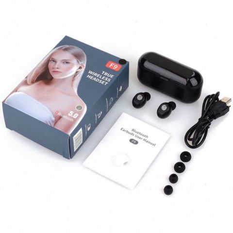 Tai nghe Bluetooth 5.0 AMOI F9 Quốc Tế - Không Dây, Chống Nước IPX5, Âm Thanh HIFI, Sạc Dự Phòng 2500mAh, Bảo Hành 6 Tháng