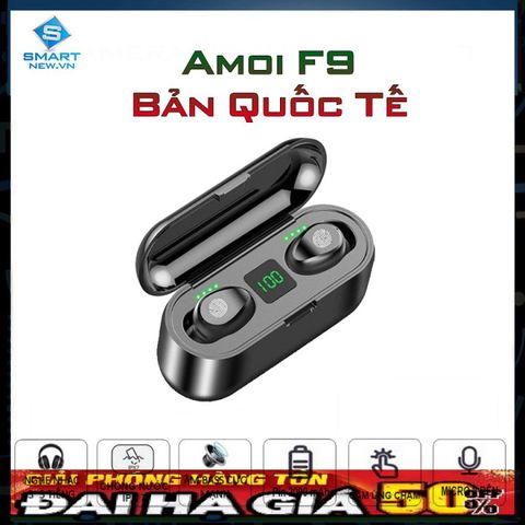 Tai Nghe Không Dây Amoi F9 - Bluetooth 5.0, Chống Nước IPX7, Âm Thanh HIFI - Thời Gian Sử Dụng 280 Giờ, Phụ Kiện Giá Rẻ Chính Hãng