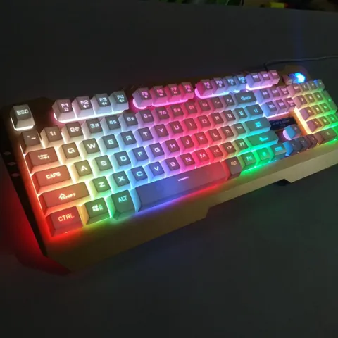 Bàn Phím Chuột Gaming EWEADN K005 (Trắng) Giả Cơ LED RGB 7 Màu Chống Nước - Phụ Kiện Siêu Phẩm Cho Game Thủ và Văn Phòng