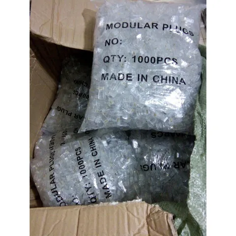 Hạt mạng nhựa RJ45 COB - Túi 1000 hạt bấm dây Cat5, Cat5e, Cat6 - Phụ kiện thiết bị số giá rẻ, độ bền cao, ổn định