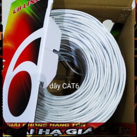 Cáp Mạng Cat6 UTP LBLINK 305m Chính Hãng - Dây Nhựa Chịu Lực, Chống Nhiễu, Cho Mạng LAN 10/100/1000, Màu Trắng