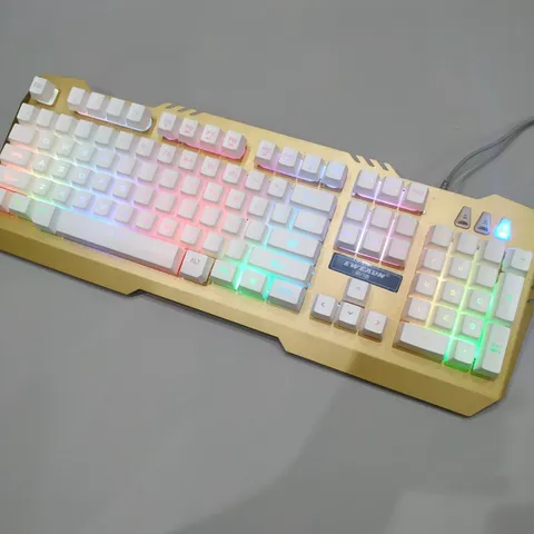 Combo Bàn Phím Giả Cơ Chuyên Game EWEADN K005 Trắng - Fullsize 104 Phím LED 7 Màu - Phụ Kiện Chơi Game Giá Rẻ