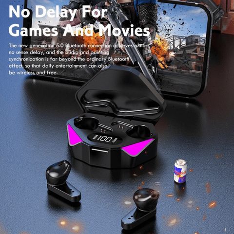 Tai Nghe Không Dây X15 Bluetooth 5.1 - Âm Thanh Hifi Sống Động, Cảm Biến Chạm IPX5, Thiết Kế Tinh Tế, Đèn LED RGB, Phụ Kiện Gaming Cao Cấp
