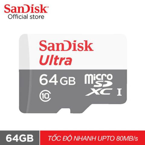 PHỤ KIỆN GIÁ RẺ ✅ Thẻ Nhớ Micro Sd San Disk 64Gb Class 10 thẻ nhớ chuyên dụng camera, tốc độ cao, siêu bền, 5 năm, 1 đổi
