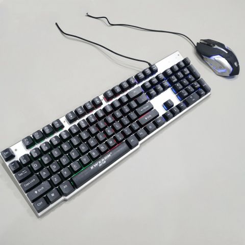 Combo Bàn Phím Chuột Gaming EWEADN K006 Đen - Bàn Phím Giả Cơ LED RGB 7 Màu Chống Nước cho Game Thủ và Nhân Viên Văn Phòng