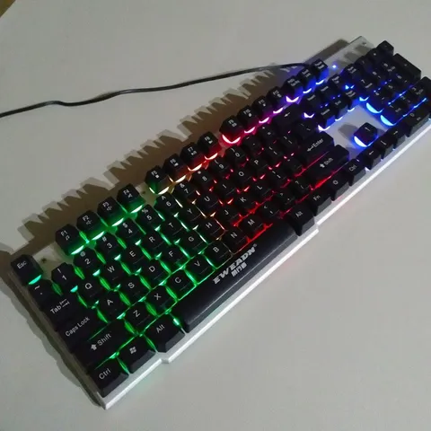 Combo Bàn Phím Chuột Gaming EWEADN K006 Đen - Bàn Phím Giả Cơ LED RGB 7 Màu Chống Nước cho Game Thủ và Nhân Viên Văn Phòng