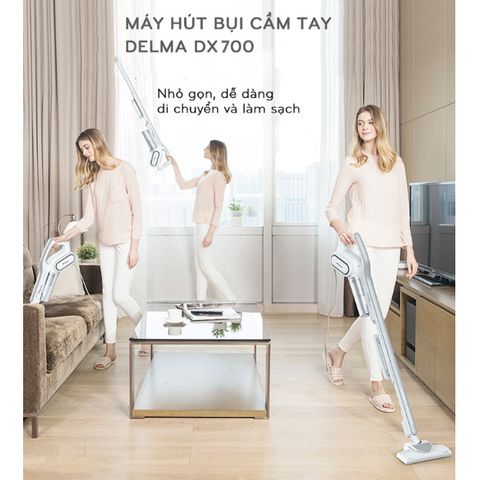 Máy Hút Bụi Cầm Tay Deerma DX700 - Công Nghệ Lốc Xoáy Pro Cyclone, Lực Hút Mạnh Mẽ, Thiết Kế Hiện Đại, Hàng Chính Hãng