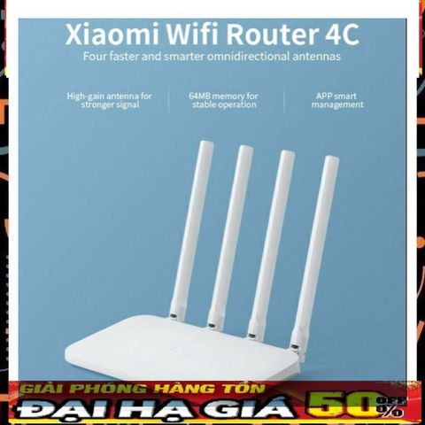 Bộ Kích Sóng Wifi Chính Hãng Xiaomi 4C - Tăng Cường Tín Hiệu Wifi, Tốc Độ 300Mbps, Ram 64MB, Dễ Dàng Cài Đặt, Kết Nối Ổn Định