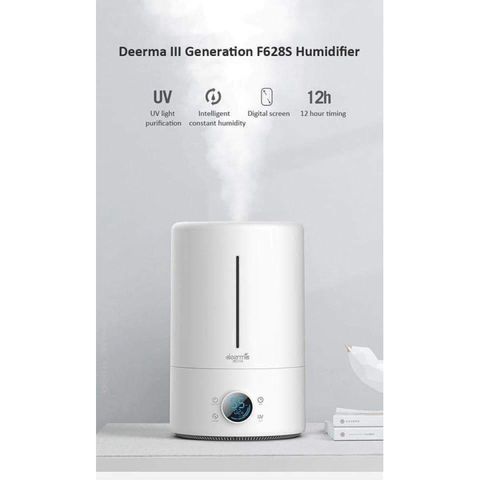 Máy Tạo Độ Ẩm Phun Sương Khử Trùng UV Deerma F628s 5L - Thiết Bị Thông Minh Dùng Tinh Dầu, Bảo Vệ Sức Khỏe Gia Đình