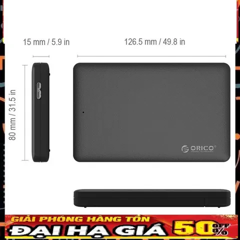 Hộp Đựng Ổ Cứng 2.5 inch ORICO 2577U3 HDD BOX SATA 3 USB 3.0 Chính Hãng - Tương Thích SSD & HDD, Bảo Hành 12 Tháng