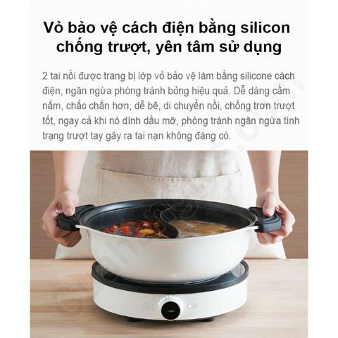 Nồi Lẩu 2 Ngăn 2 Vị Xiaomi Mijia 4L - Nồi Chống Dính Inox 430, Phù Hợp Với Bếp Từ, Gia Đình Quây Quần Thưởng Thức Món Ngon