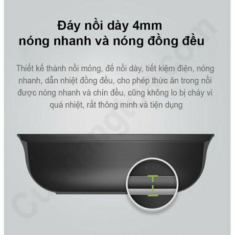 Nồi Lẩu 2 Ngăn 2 Vị Xiaomi Mijia 4L - Nồi Chống Dính Inox 430, Phù Hợp Với Bếp Từ, Gia Đình Quây Quần Thưởng Thức Món Ngon