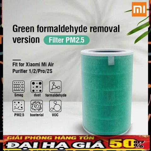 Lõi Lọc Kháng Khuẩn PM2.5 Xanh Lá Cho Máy Lọc Không Khí Xiaomi 2/2S/Pro/3H - Lọc Không Khí Trong Lành & Hiệu Quả 99,9%