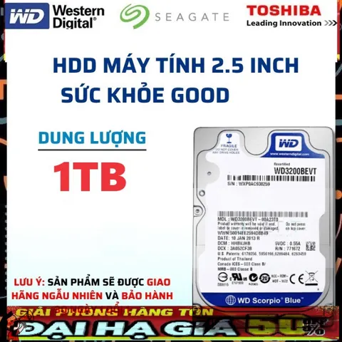 Ổ Cứng HDD 320GB 500GB 1TB SATA 2.5inch - Phụ Kiện Laptop & PC, Box Ngoài, Bảo Hành 1 Đổi 1, Giá Rẻ