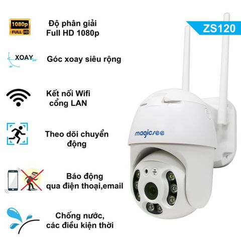 Camera Giám Sát Ngoài Trời Không Dây Wifi Magicsee ZS310 - Độ Phân Giải 2K, Công Nghệ AI, Tặng Kèm Thẻ Nhớ 32GB/64GB