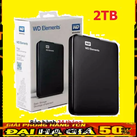 Ổ Cứng Di Động HDD 2.5 inch WD Elements dung lượng 2TB / 3TB / 4TB Chuẩn USB 3.0 Hàng trôi Bảo Hành chuẩn Chính Hãng - Tặng kèm theo Bao đựng ổ cứng WD chống sốc đa năng