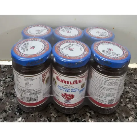 Lốc 6 hũ Sốt Ớt Thai Chili Paste 114g Thái Lan - Gia Vị Hoàn Hảo Cho Bánh Mì, Tom Yum Và Món Chiên Xào