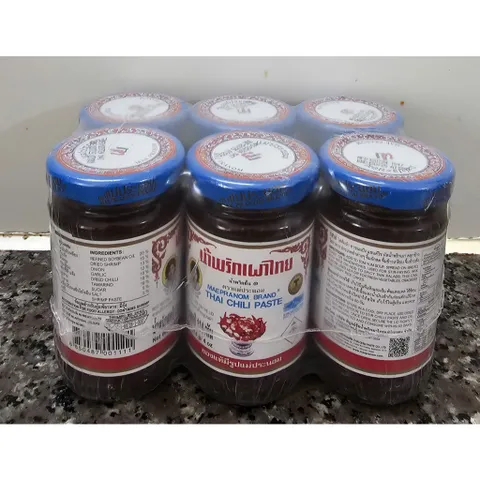 Lốc 6 hũ Sốt Ớt Thai Chili Paste 114g Thái Lan - Gia Vị Hoàn Hảo Cho Bánh Mì, Tom Yum Và Món Chiên Xào