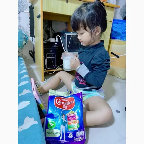 Sữa Bột Nguyên Kem Carnation Nội Địa Thái 850gr - Hương Vị Vani, Bổ Sung Omega 3, 6, 9, Tăng Cân và Chiều Cao Cho Bé Từ 1-6 Tuổi
