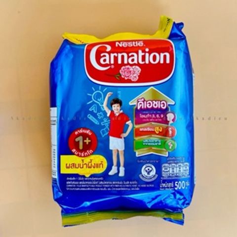 Sữa Bột Nguyên Kem Carnation Thái 500gr - Hương Vị Vani, Tăng Cân & Chiều Cao Cho Trẻ Em 1-12 Tuổi, Bổ Sung Omega 3, 6, 9