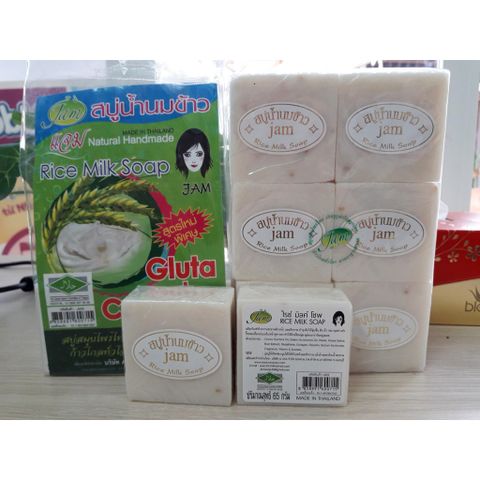 Xà Phòng Trắng Da Cám Gạo và Sữa Jam Thái Lan - Dưỡng Ẩm, Giúp Da Sáng Mịn Tự Nhiên, Ngăn Ngừa Mụn, Làm Sạch Da Dầu