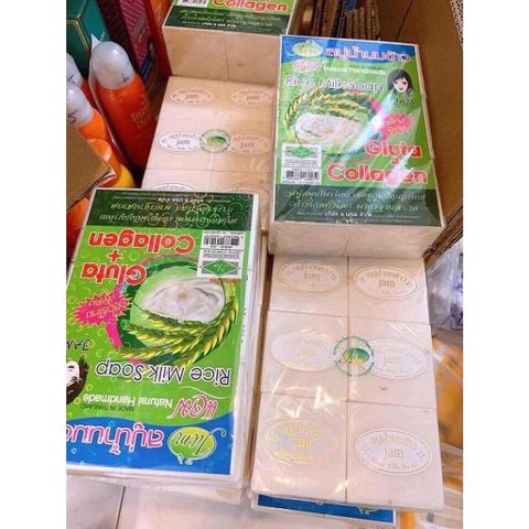 Xà Phòng Trắng Da Cám Gạo và Sữa Jam Thái Lan - Dưỡng Ẩm, Giúp Da Sáng Mịn Tự Nhiên, Ngăn Ngừa Mụn, Làm Sạch Da Dầu