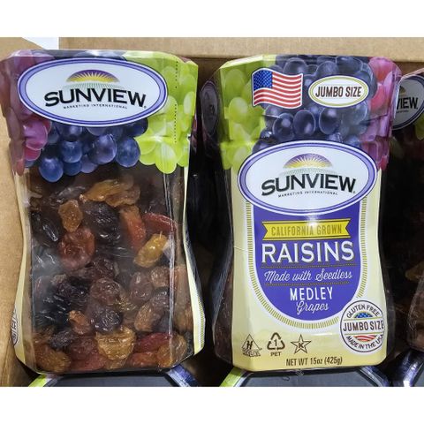 Nho Khô Sunview Mix 3 Màu - Hạt Vị Thập Cẩm Đậm Đà, Ngon Miệng, Gói 425g - Snack Lành Mạnh Cho Sức Khỏe