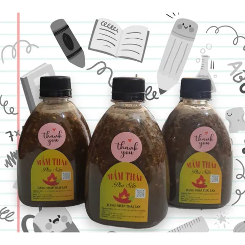 Bộ 3 Chai Mắm Thái Pha Sẵn 300ml - Gia Vị Đặc Biệt Dùng Làm Gỏi Somtum, Chấm Bánh Tráng, Hải Sản Thơm Ngon